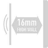 Distance from wall 16mm