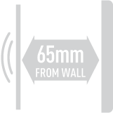 Distance from wall 65mm