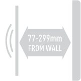 Distance from wall 77-299mm