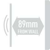 Distance from wall 89mm