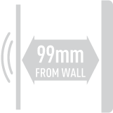 Distance from wall 99mm